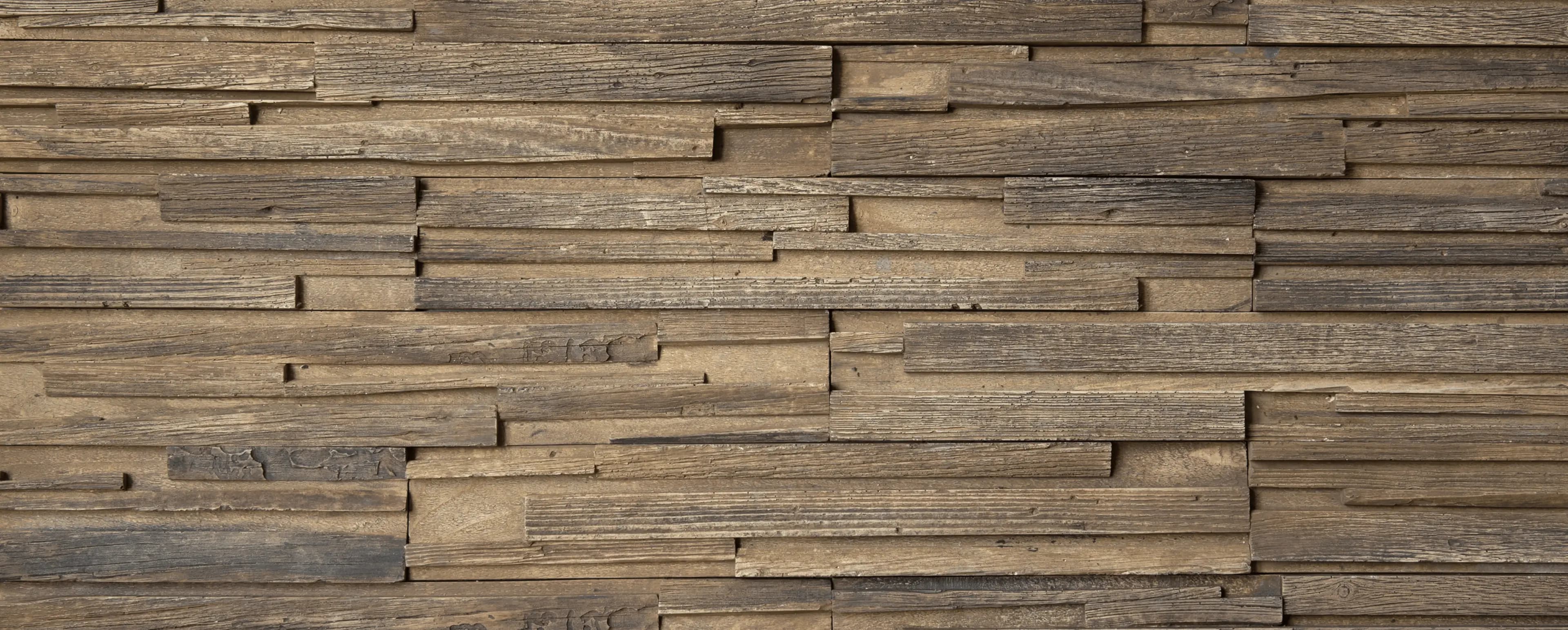 Background stone cladding with wood pattern