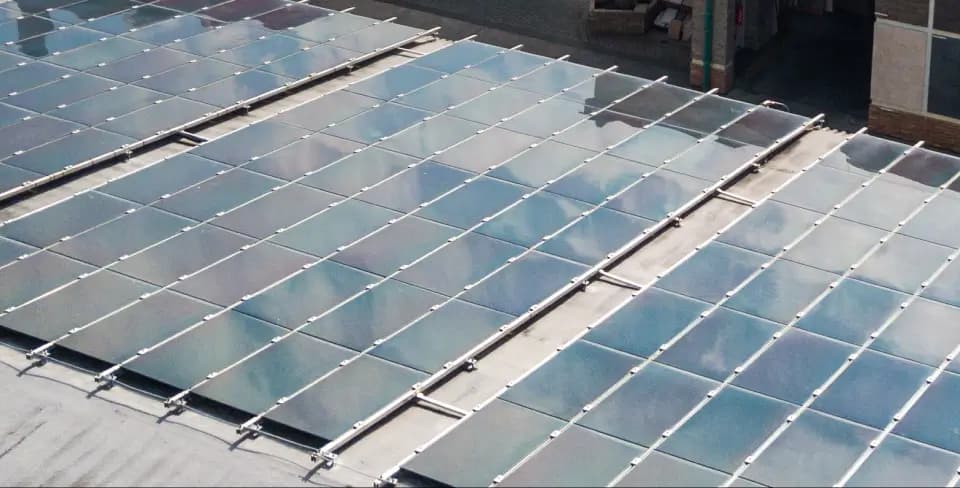 Eco-friendly company Vaspo with solar panels on the roof reducing ecological footprint